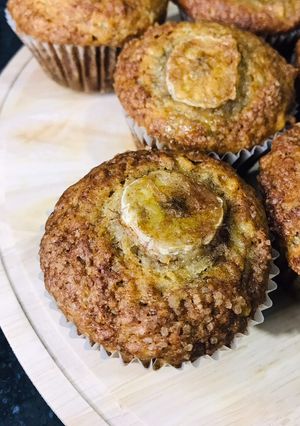 A picture of Cinnamon Swirl Banana Muffins.