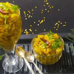 Lauer Ghonto moongdal diye/ Bottle gourd curry with moong Lentil A picture of Lauer Ghonto moongdal diye/ Bottle gourd curry with moong Lentil.