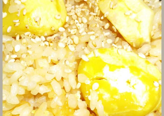 Steps to Make Homemade Golden Ratio Mentsuyu Chestnut Rice