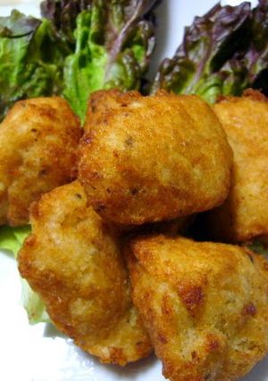 A picture of Okara and Yamaimo Nuggets.