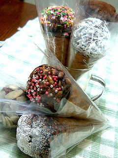 A picture of Unmeltable Chocolate Ice Cream Cones.