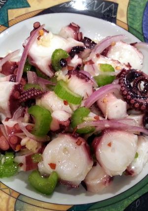 A picture of Pulpo Salad.... (Italian Octopus Salad).