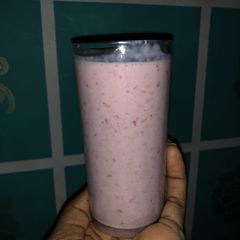 A picture of Strawberry banana smoothie 🍓 🍌.