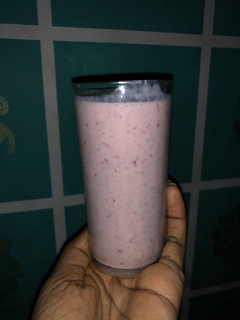 A picture of Strawberry banana smoothie 🍓 🍌.