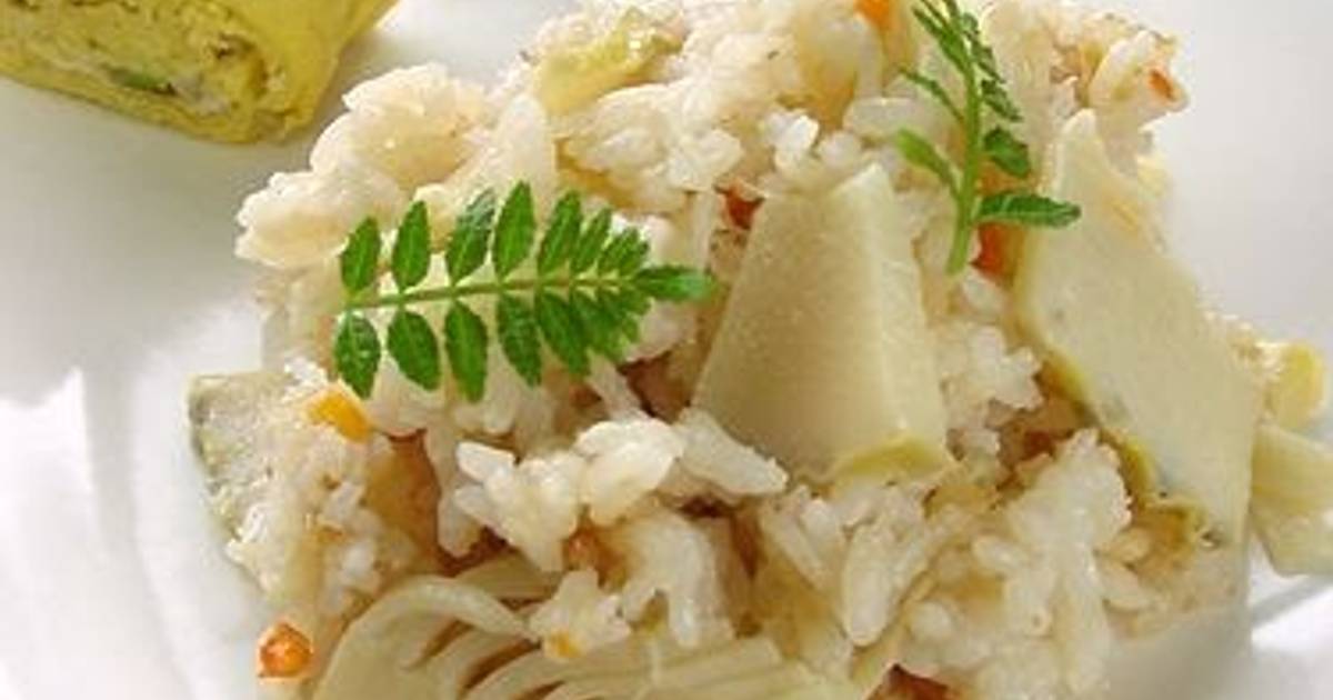 Bamboo Shoot Rice with Canned Scallop Recipe by cookpad.japan Cookpad