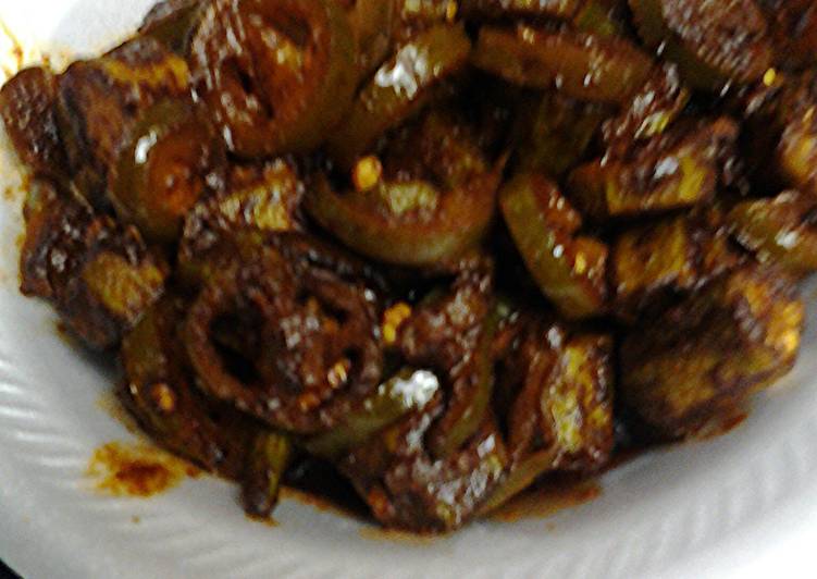 Recipe of Delicious Spicy okra and jalapeños