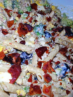 A picture of Bacon Veggie Mac Salad.