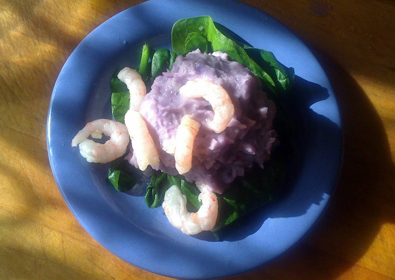 Sig's Purple Potato and Prawn Puree