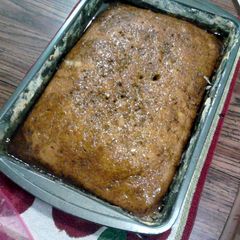 A picture of coffee cake with coffee glaze.