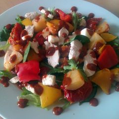 A picture of Vickys Chargrilled Chicken, Potato & Chorizo Salad with Paprika Dressing.