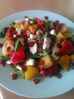 A picture of Vickys Chargrilled Chicken, Potato & Chorizo Salad with Paprika Dressing.