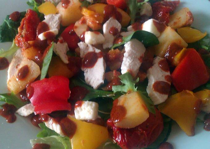 Steps to Make Homemade Vickys Chargrilled Chicken, Potato & Chorizo
Salad with Paprika Dressing