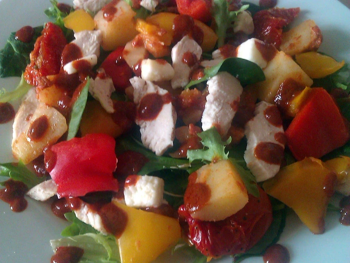 Recipe Vickys Chargrilled Chicken, Potato & Chorizo Salad with Paprika Dressing the Delicious Makes you drool