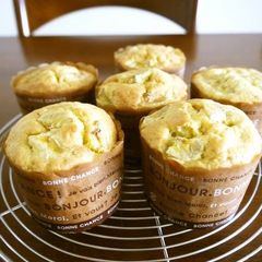 A picture of Banana Muffins Made With Pancake Mix.