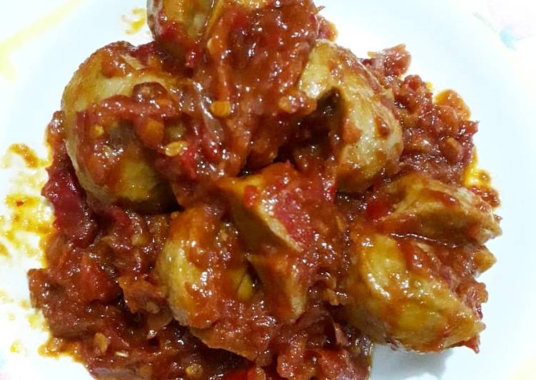 Langkah Mudah untuk Membuat Bakso Balado Pedas Manis #bakso yang Enak