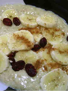 A picture of A Healthier Breakfast: Tofu Banana Oatmeal.