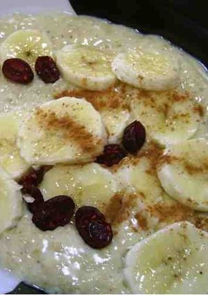 A picture of A Healthier Breakfast: Tofu Banana Oatmeal.