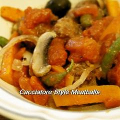 A picture of Cacciatora-style Stewed Meatballs.