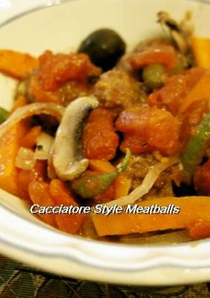 A picture of Cacciatora-style Stewed Meatballs.