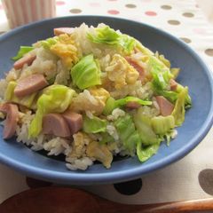 A picture of Spring Themed Fried Rice with Spring Cabbage.