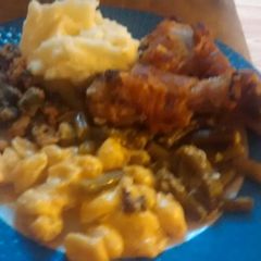 A picture of Honey and French onion baked fried chicken.