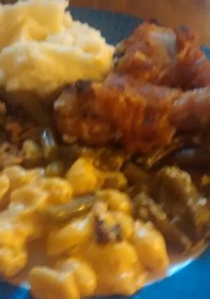 A picture of Honey and French onion baked fried chicken.