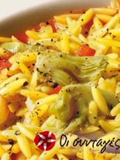 Φωτογραφία της συνταγής Barilla Risoni (κριθαράκι) σε σούπα με αγκινάρες