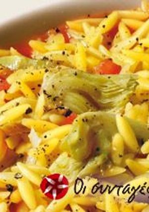 Φωτογραφία της συνταγής Barilla Risoni (κριθαράκι) σε σούπα με αγκινάρες