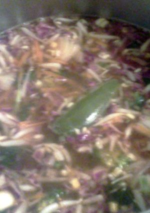 A picture of get well veggie soup.
