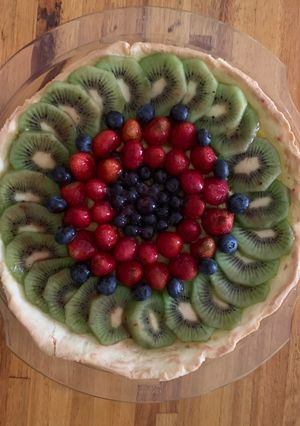 Una foto de Tarta vegana de frutas