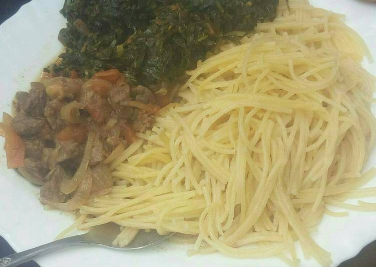 Recipe of Speedy Spaghetti, beef and Veges