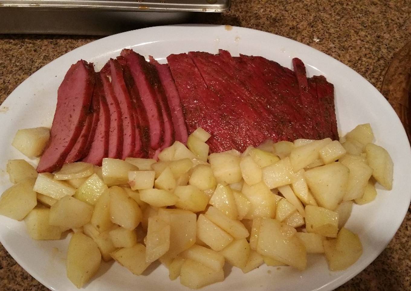 Slow-smoked beef breast