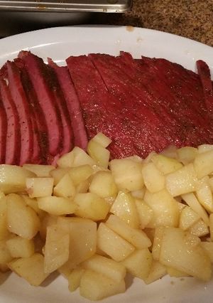 A picture of Slow Cook Smoked Corned Beef Brisket.