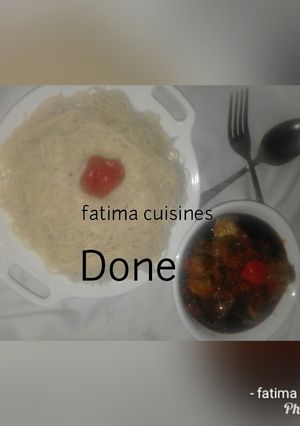 A picture of Fish soup with ugu leaves.