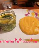 Frittata di spinaci in vaso cottura con purè di carote