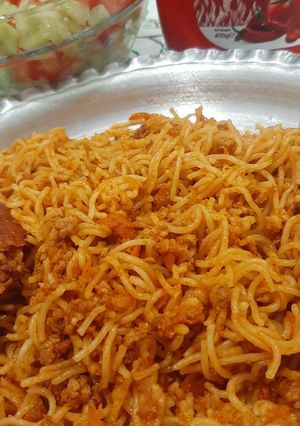 عکسی از دستور ماکارونی سویا و گوشت چرخ