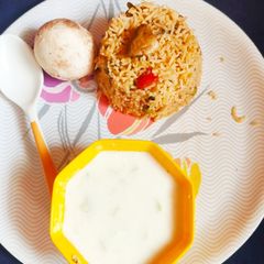 A picture of Mushroom Peas pulao.