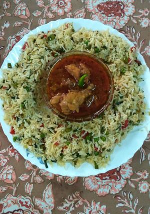 A picture of Chicken and Egg Fried Rice.
