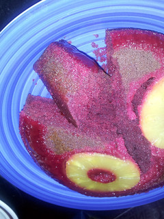 A picture of red velvet pineapple surprise cake.