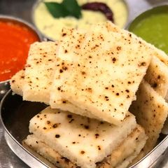 A picture of Semolina Potato Snacks (Dhokla) 😋.