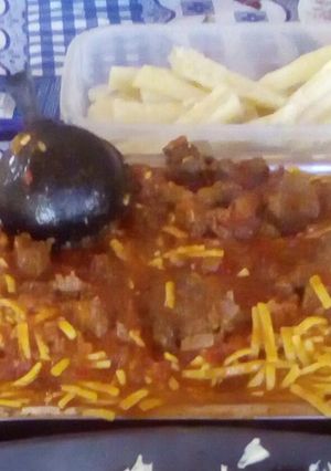 Una foto de Tallarín de carne🐄