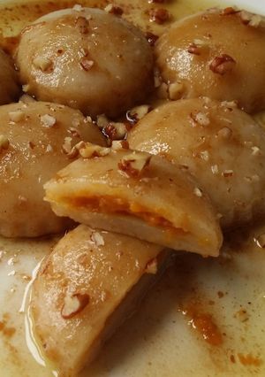 A picture of Vickys Ravioli with Choice of Fillings & Sauces, GF DF EF SF NF.
