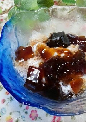 A picture of Shaved Ice with Coffee Jelly.