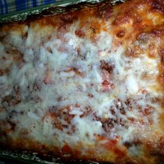 A picture of Shannons Spinach and Sausage Lasagna.