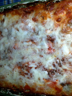 A picture of Shannons Spinach and Sausage Lasagna.