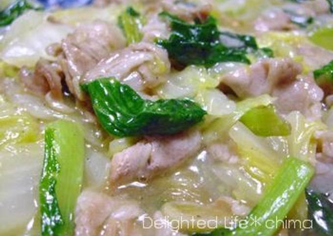 Step-by-Step Guide to Prepare Speedy Chinese Cabbage &amp; Bok Choy Salted Pork Belly in Sauce
