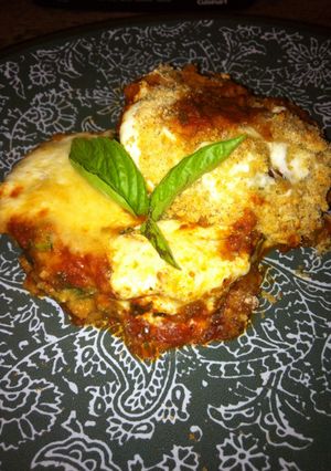 A picture of Fresh Eggplant Parmesan.