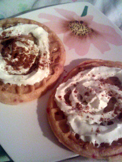A picture of Peanut Butter Waffles.