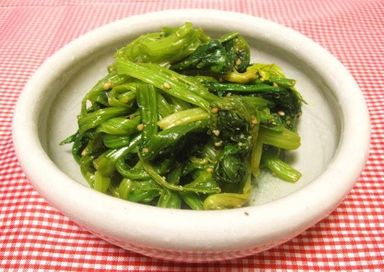 Recipe of Homemade Green Hors D’oeuvres Parboiled Spinach with Sesame Seeds