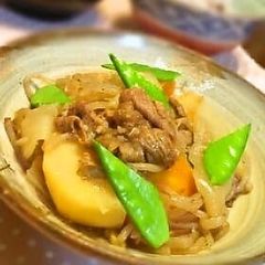 A picture of My Family's Favorite Nikujaga (Japanese Meat & Potatoes).